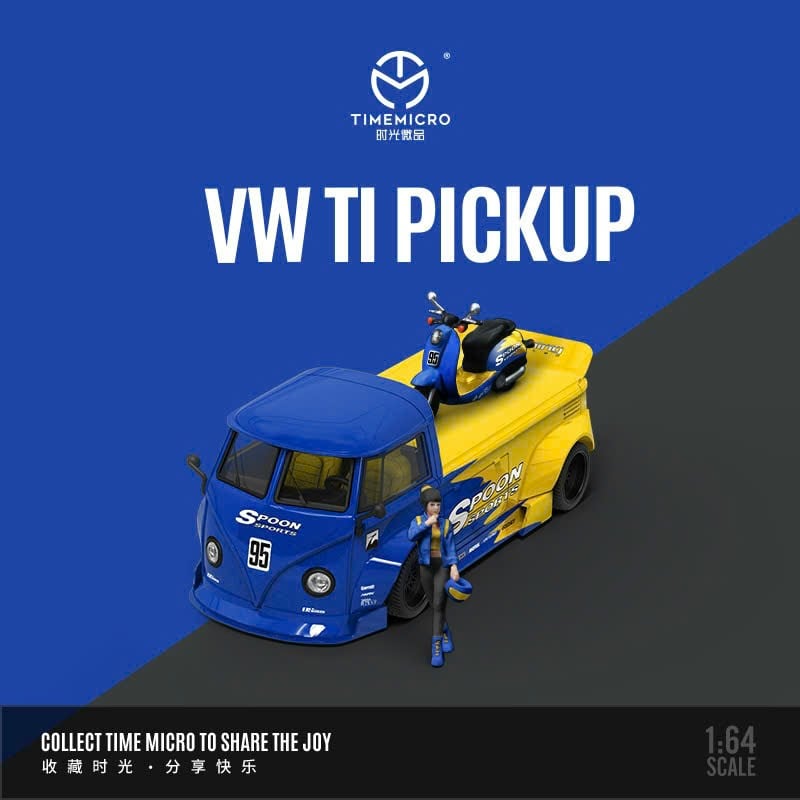  Mô hình xe Volkswagen T1 - Scooter SPOON series tỉ lệ 1:64 Time micro/ More Art MO222122 - TM643921 