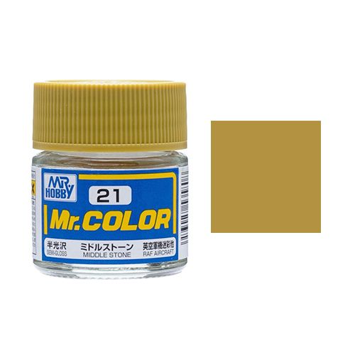  Lacquer C21 Middle Stone Semi-Gloss sơn mô hình 10ml Mr.Hobby C21 
