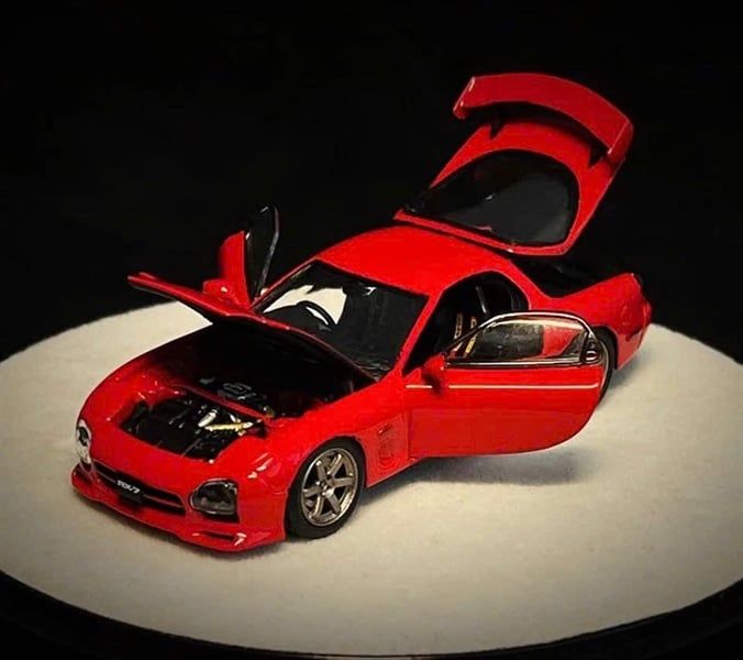 Mô hình xe Mazda RX7 red color full open tỉ lệ 1:64 PGM PGM-640804 