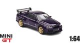  Mô hình xe ô tô Nissan Skyline GT-R (R34) Tommykaira R-z Midnight Purple tỉ lệ 1:64 MiniGT 