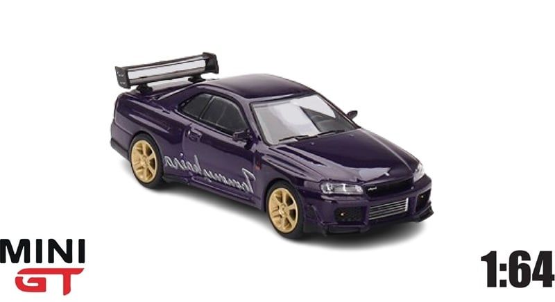  Mô hình xe ô tô Nissan Skyline GT-R (R34) Tommykaira R-z Midnight Purple tỉ lệ 1:64 MiniGT 