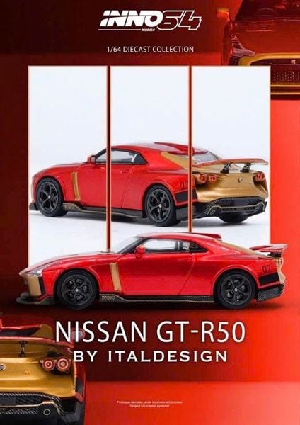  Mô hình xe Nissan GTR R50 By Italsedign tỉ lệ 1:64 Inno64 IN64-R50-RED 