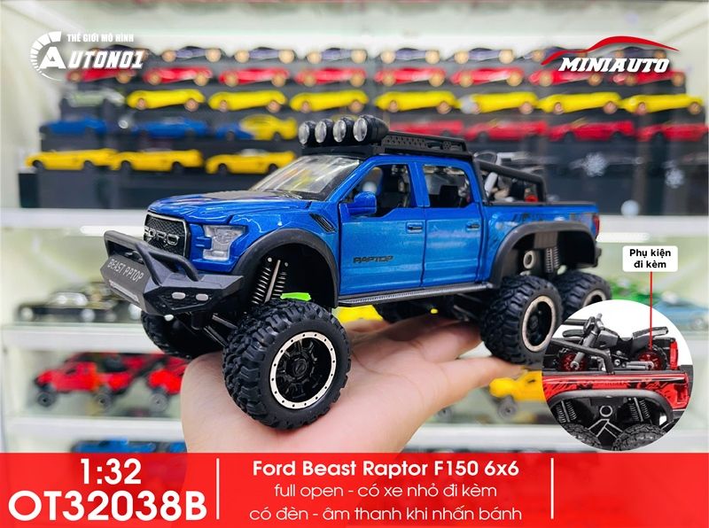  Mô hình xe Ford Beast Raptor F150 Offroad tỉ lệ 1:28 Chezhi 32129 OT32038 