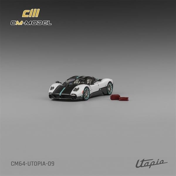  Mô hình xe Pagani Utopia Pearl White with Carbon tỉ lệ 1:64 CM Model CM64-UTOPIA-09 