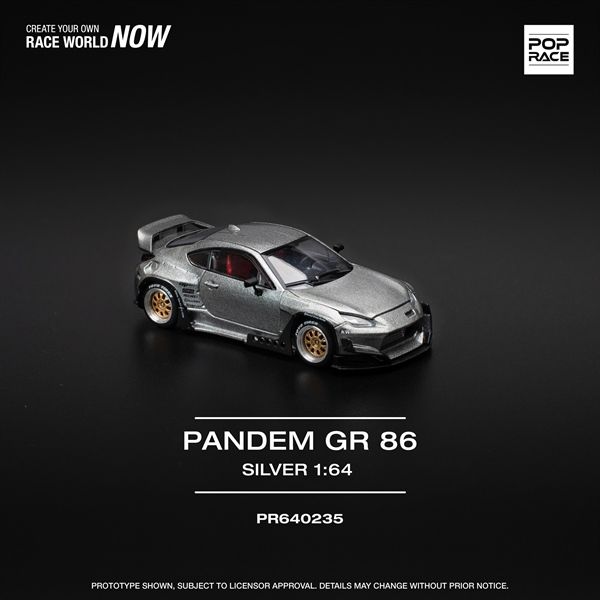  Mô hình xe Rocket Padem GR86 - silver (New tooling) tỉ lệ 1:64 Poprace PR640235 