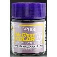  Lacquer gx108 clear violet gloss sơn mô hình màu tím violet trong suốt bóng 18ml Mr.Hobby GX108 
