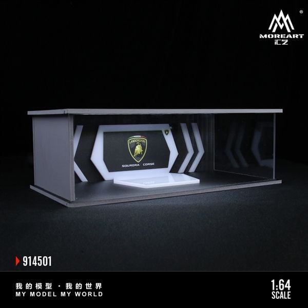  Hộp trưng bày mô phỏng Lamborghini exhibition hall lighting version assembly scene tỉ lệ 1:64 MoreArt MO914501 