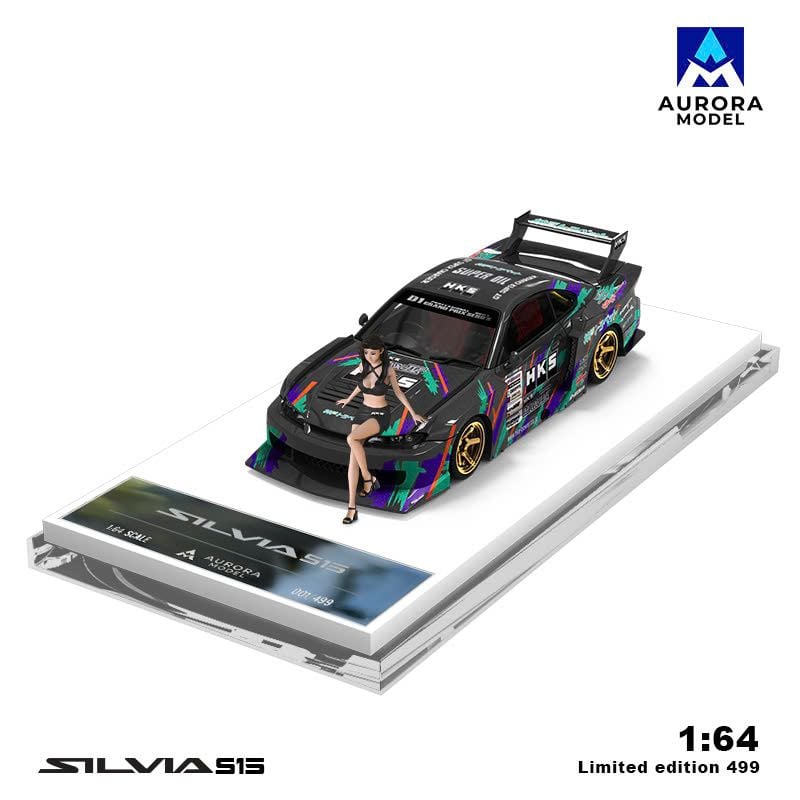  Mô hình xe Nissan S15 HKS tỉ lệ 1:64 Aurora Model AM646008 