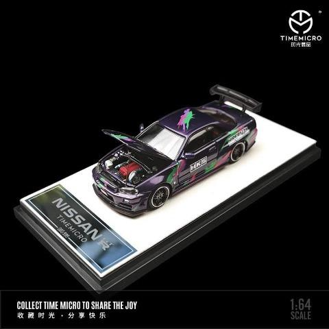  Nissan Skyline GT-R (R34) HKS Purple tỉ lệ 1:64 Time Micro TM643421 