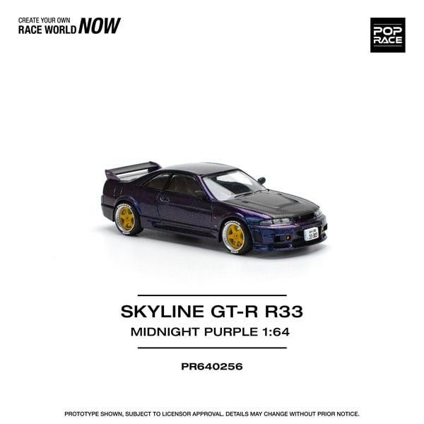  Mô hình xe Nissan skyline GT-R R33 Nismo midnight purple tỉ lệ 1:64 Poprace PR640256 