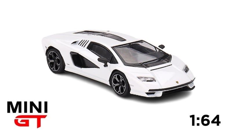  Mô hình xe Lamborghini Countach LPI 800-4 Bianco Siderale tỉ lệ 1:64 MiniGT 