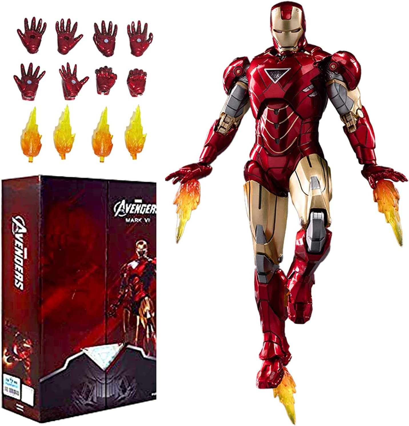  Mô hình nhân vật Marvel Iron man người sắt MK6 Mark VI SHF tỉ lệ 1:10 18CM ZD Toys FG262 