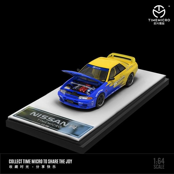  Mô hình xe Nissan GTR R32 racing Spoon mở được capo tỉ lệ 1:64 Time micro TM644118 