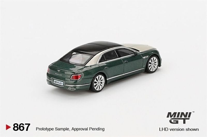  Mô hình xe Bentley Flying Spur White Sand Verdent bản card tỉ lệ 1:64 MiniGT MGT00867 