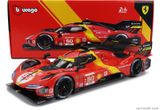  Mô hình xe Ferrari 499P 3.0L turbo V6 team Ferrari Corse #50 - #51 24h Le Mans 2023 tỉ lệ 1:18 Bburago OT374 