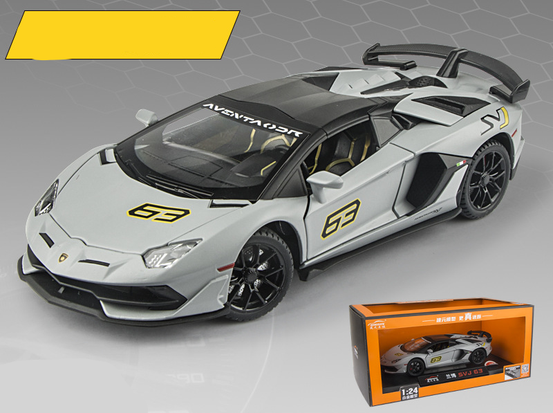  Mô hình xe Lamborghini Aventador Svj63 đánh lái được full open, mui xe có thể tháo rời 1:24 Miniauto DC24301 