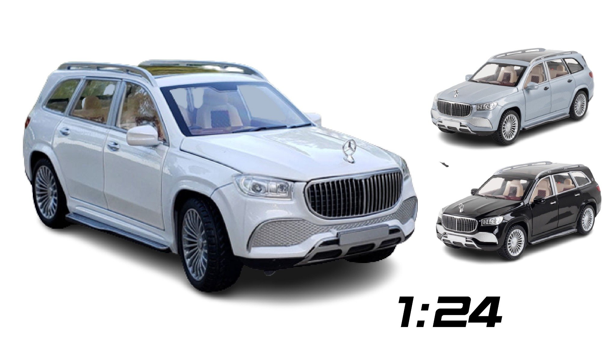  Mô hình xe Mercedes Maybach Gls600 1:24 Chimei 7516 