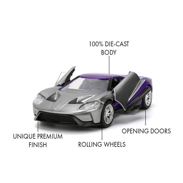  Mô hình xe Ford GT 2017 Dark Teal Pink Slips tỉ lệ 1:32 Jada 24106 