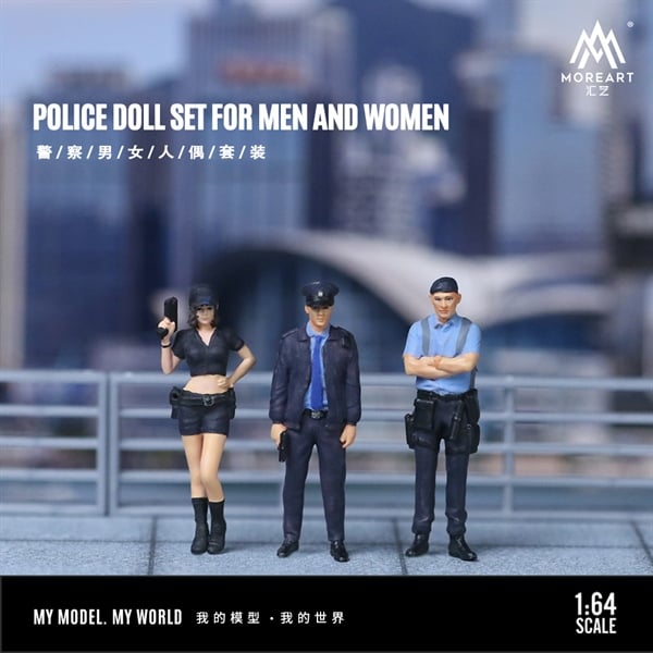  Mô hình nhân vật 3 figure police tỉ lệ 1:64 MoreArt MO223036 