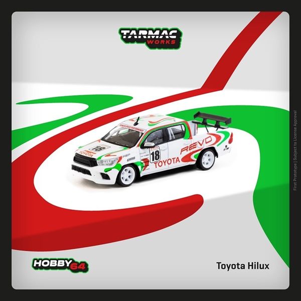  Mô hình xe Toyota Hilux White tỉ lệ 1:64 Tarmac Works T64-041-WH2 
