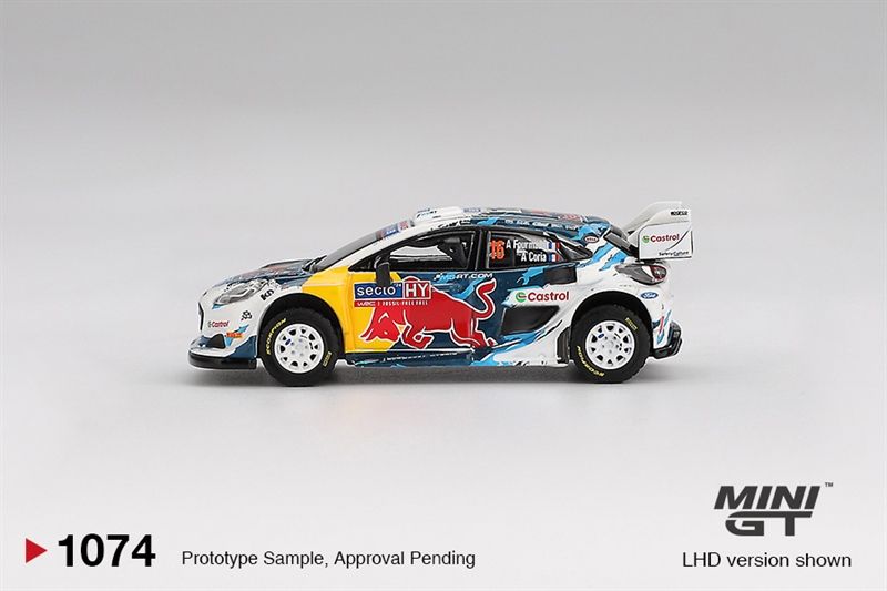  Mô hình xe Ford Puma Rally1 #16 M-Sport Ford WRT 2024 Rally Finland 3rd Place bản card tỉ lệ 1:64 MiniGT MGT01074 CÓ CHASE 