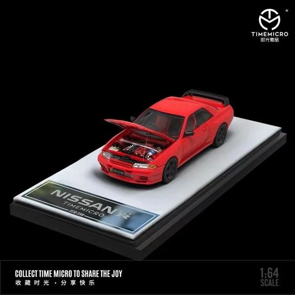  Mô hình xe Nissan Skyline GTR R32 red custom tỉ lệ 1:64 Time micro TM644101 