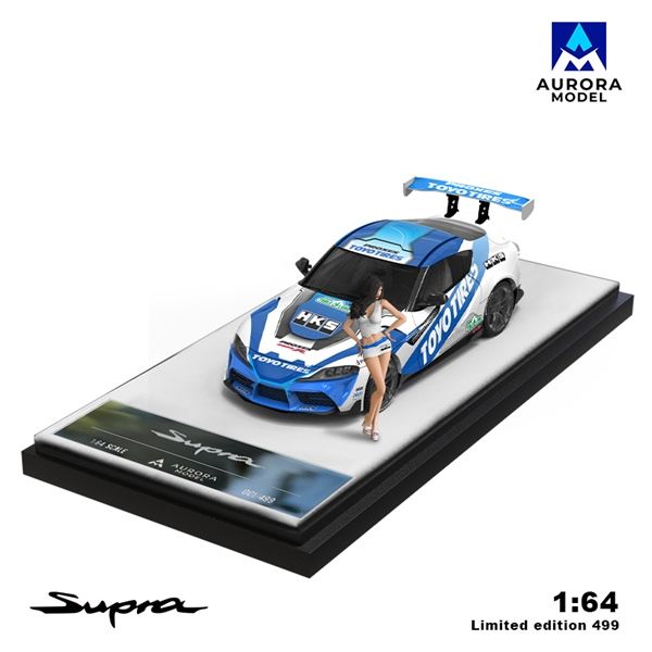  Mô hình xe Toyota Supra A90 Blue and White Speedmaster tỉ lệ 1:64 AURORA MODEL AM647410 