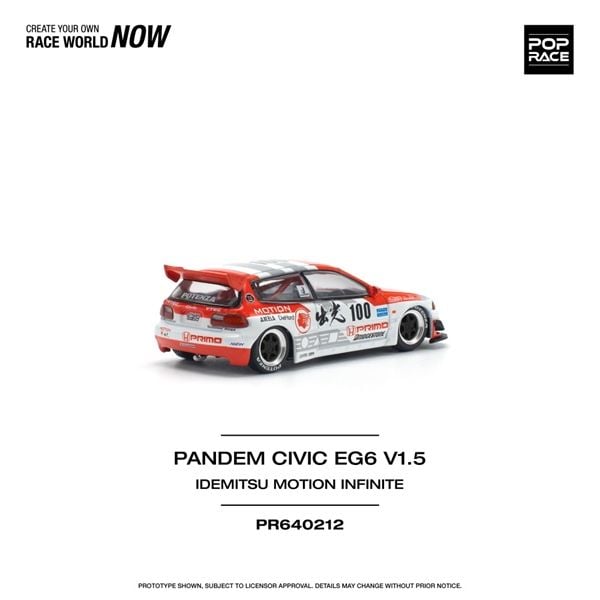  Mô hình xe PANDEM CIVIC EG6 v1.5 IDEMITSU MOTION INFINITE tỉ lệ 1:64 Poprace PR640212 