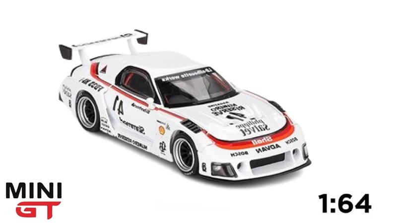  Mô hình xe MAZDA RX-7 LB-Super Silhouette #41 Numero Reserve tỉ lệ 1:64 MiniGT MGT00773-CH 