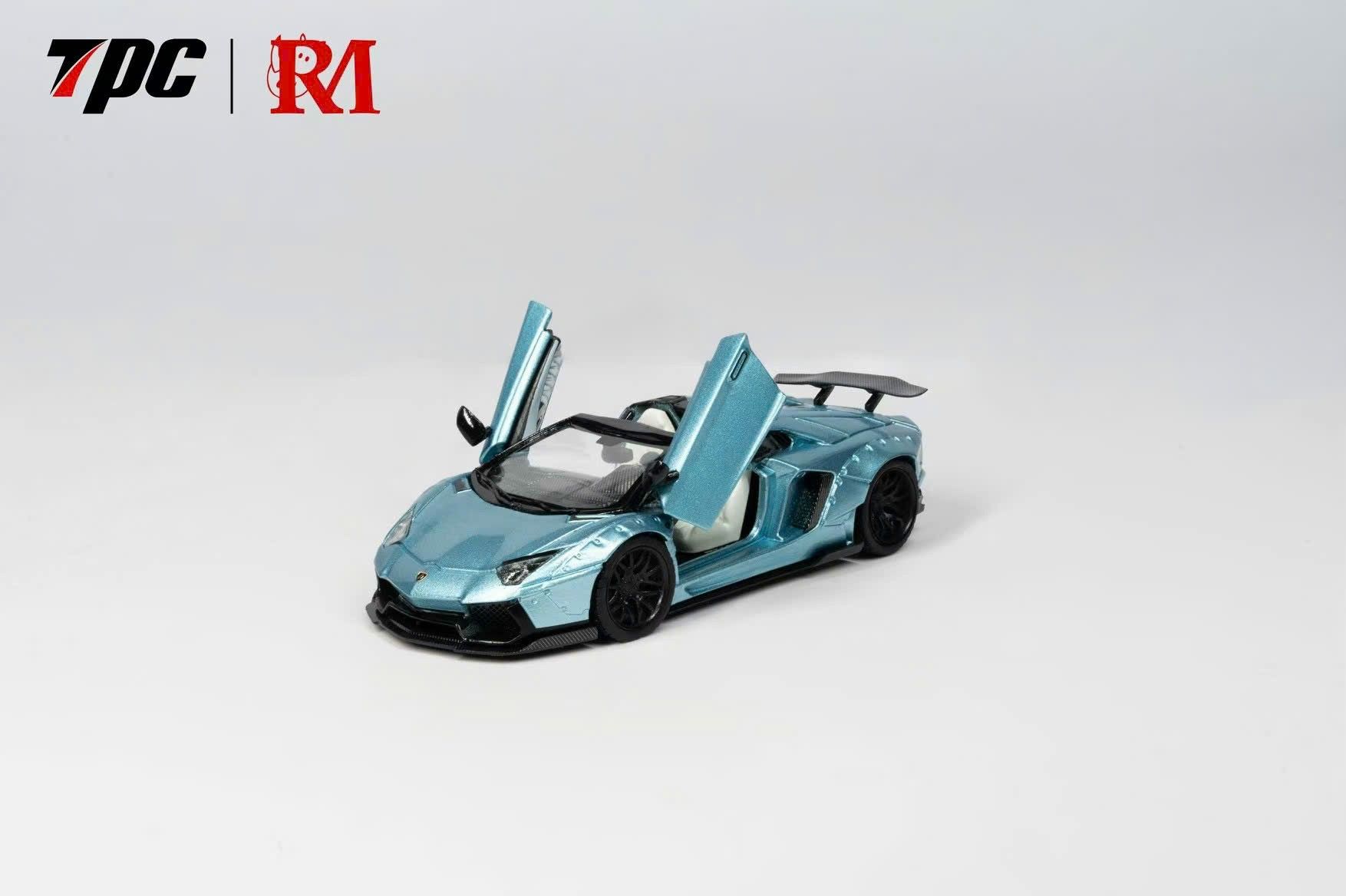  Mô hình xe Lamborghini Aventador LP700-4 LBWK wide body mở 2 cửa + nắp máy sau limited edition 500pcs tỉ lệ 1:64 TPC x Rhino Model RM Rhino OT64133 