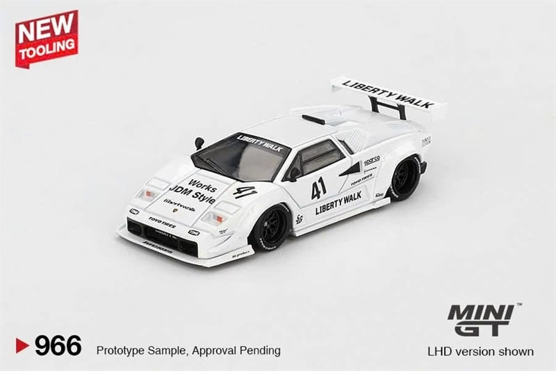  Mô hình xe Lamborghini Countach LB-WORKS White 2024 Tokyo Auto Salon tỉ lệ 1:64 MiniGT MGT00966-CH 