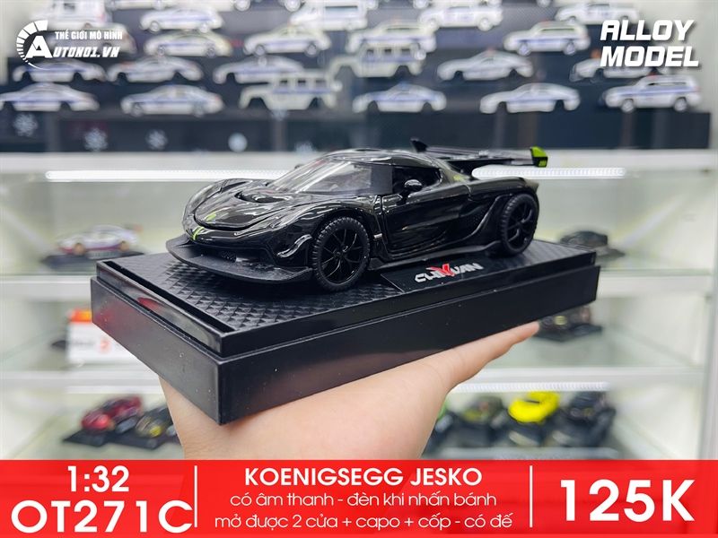  Mô hình xe Koenigsegg Jesko full open có đèn âm thanh tỉ lệ 1:32 Alloy model OT32044 
