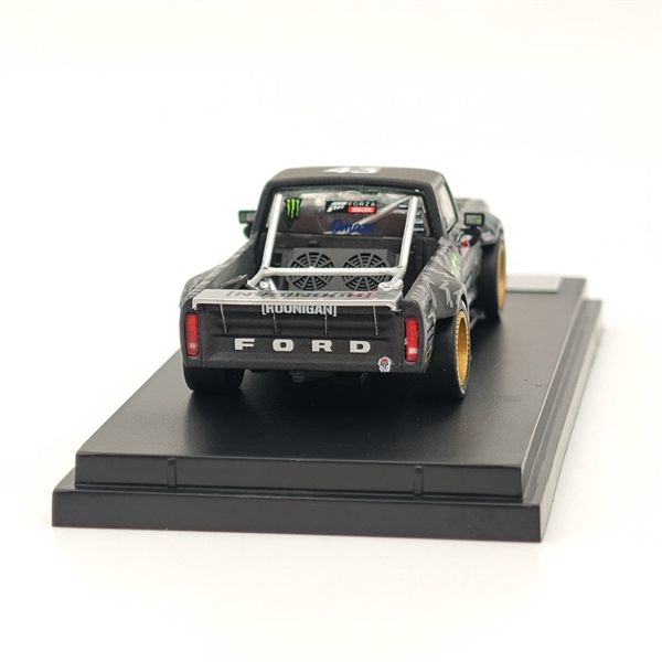  Mô hình xe Ford F-150 Hoonitruck Tianmen - Black Pick Up 1977 Monster energy tỉ lệ 1:64 Street warrior OT64226 