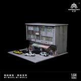 Hộp trưng bày mô phỏng 2 căn chung cư Hong Kong có sân đỗ xe - có đèn kích thước 30x20x20cm tỉ lệ 1:64 MoreArt MO936501 