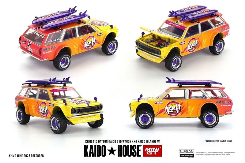  Mô hình xe Datsun KAIDO 510 Wagon 4x4 Kaido ISLANDS V1 tỉ lệ 1:64 Kaido House KHMG210 