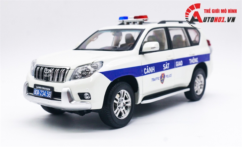  Mô hình xe ô tô độ CSGT Toyota Land Cruiser Prado full open cao cấp tỉ lệ 1:18 Paudi OT163 