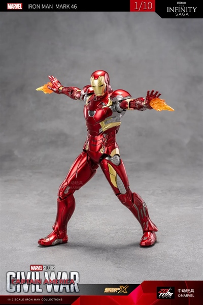  Mô hình nhân vật Marvel Iron man người sắt Iron man MK46 SHF Captain America tỉ lệ 1:10 23CM ZD Toys FG262 