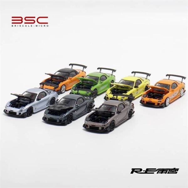  Mô hình xe Mazda RX-7 F3DS Fast & Furious mở được capo tỉ lệ 1:64 Briscalemicro BSC-RX7RE-FFORG 