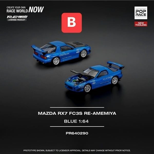  Mô hình xe Mazda RX-7 Re-Amemiya tỉ lệ 1:64 Poprace PR640290 