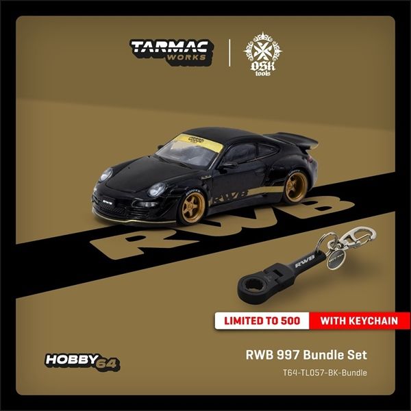  Mô hình xe OSK Tools x RWB x Tarmac Works Bundle Set tỉ lệ 1:64 Tarmac Works T64-TL057-BK-Bundle 