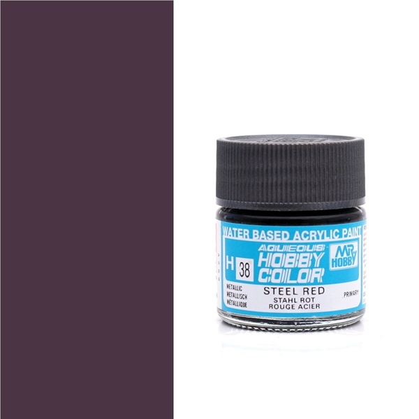  Acrylic H38 Steel Red sơn mô hình màu đỏ kim loại 10ml Mr.Hobby H38 