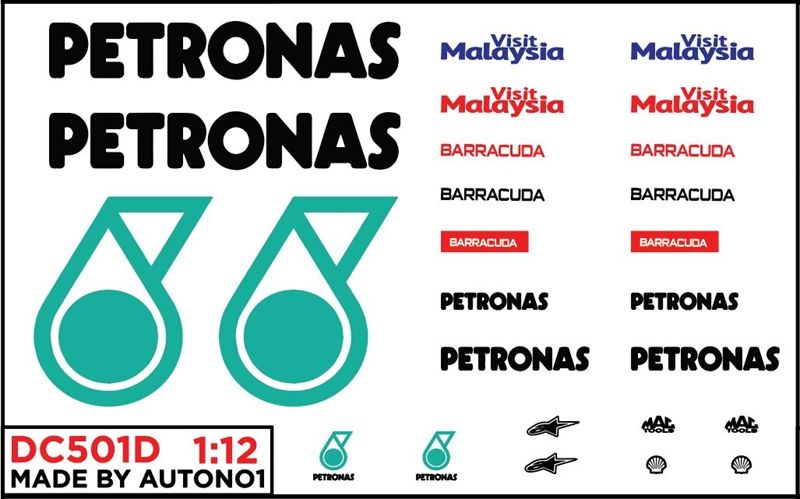  Decal nước Petronas 1:12 Autono1 DC501d 