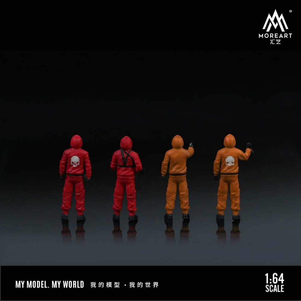  Mô hình set nhân vật 4 người Terrorist áo cam có hung khí tỉ lệ 1:64 MoreArt MO223038 
