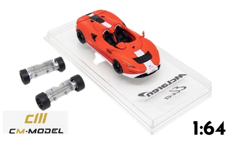  Mô hình xe Mclaren Elva open top the tail white-red có bánh thay thế tỉ lệ 1:64 CM Models 