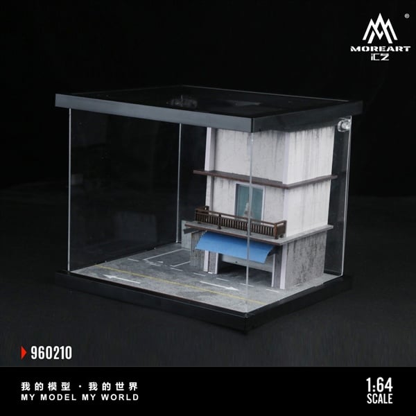  Hộp trưng bày mô phỏng nhà có hầm để xe có đèn - có mica bảo vệ Street Scene Assembly tỉ lệ 1:64 MoreArt MO960210 