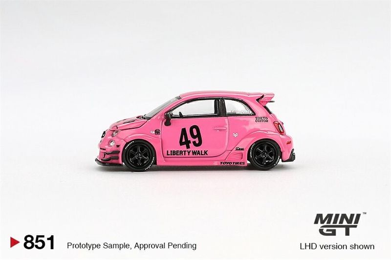 Mô hình xe ABARTH 595 LB-WORKS x Abas Works Pink tỉ lệ 1:64 MiniGT MGT00851-CH 