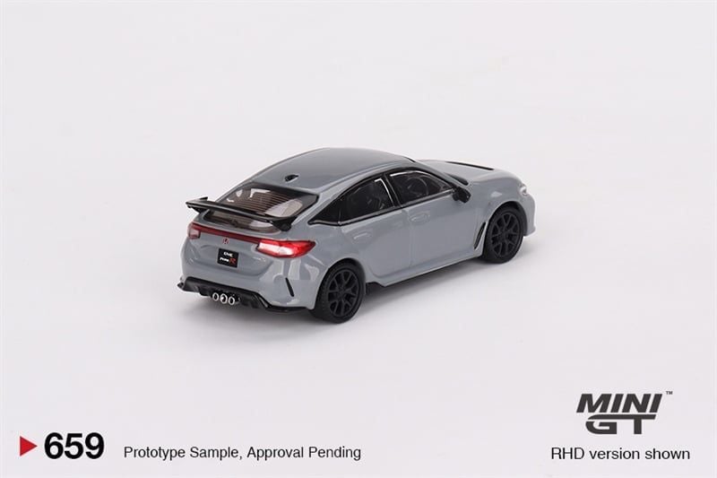  Mô hình xe Honda Civic Type R Sonic Gray Pearl 2023 tỉ lệ 1:64 MiniGT MGT00659 