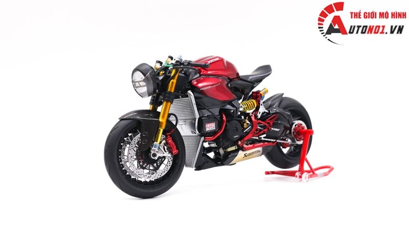  Mô hình xe cao cấp Ducati 1199 Panigale Cafe Racer Grey Red cao cấp nồi khô ghi đông mâm căm dĩa kim loại 1:12 Tamiya D201 
