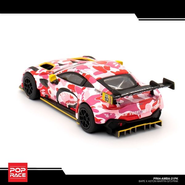  Mô hình xe Bape X Aston Martin GT3 tỉ lệ 1:64 Poprace PR64-AMBA-21 