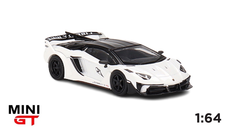  Mô hình xe Lamborghini Aventador GT EVO White LB-Silhouette WORKS tỉ lệ 1:64 MiniGT 